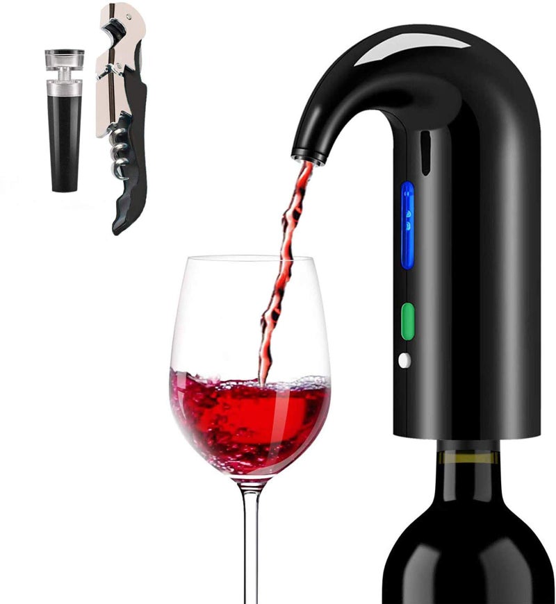 JIFAR Electric Wine Aerator & Automatic Wine Dispenser â€“ 1-Button Instant Aeration, Decanter Wine Pourer for Red & White Wine, USB Rechargeable Wine Accessories â€“ Best Wine Valentines Gift for Women & Men - Image 1